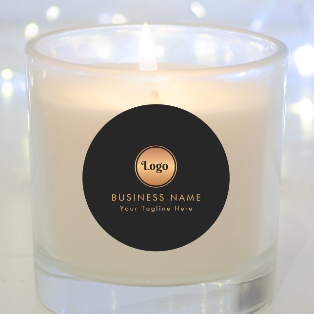 Sticker Rond Logo Or & Texte Personnalisé Entreprise Marque Com (Créateur téléchargé)