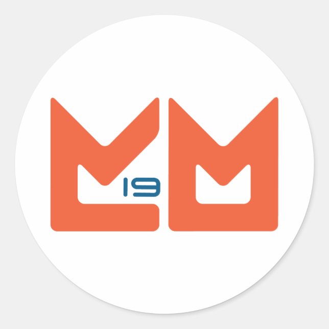 Sticker Rond Logo - orange et bleu (Devant)