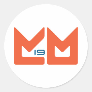 Sticker Rond Logo - orange et bleu