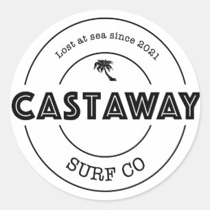 Sticker Rond Logo original de Castaway Surf Co.