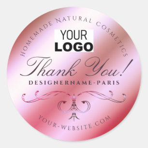 Sticker Rond Logo Ornate Gradient Rosée Fille