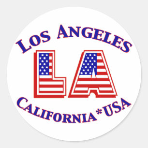 Sticker Rond Logo patriotique Los Angeles USA