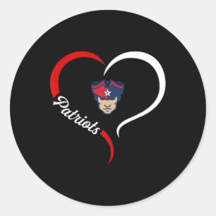 Sticker Rond Logo Paulding County Patriots Demi-Coeur Slogan Hs