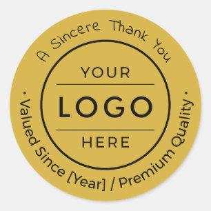 Sticker Rond Logo personnalisé aspect feuille d'or pour la marq