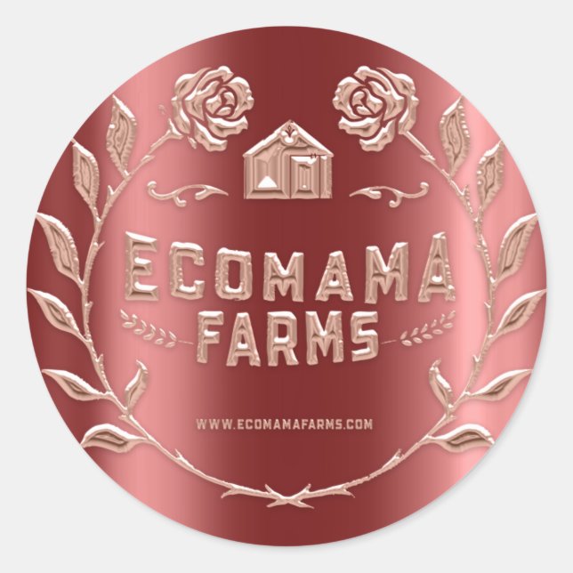 Sticker Rond Logo personnalisé Burgundy Tester Échantillon Rose (Devant)