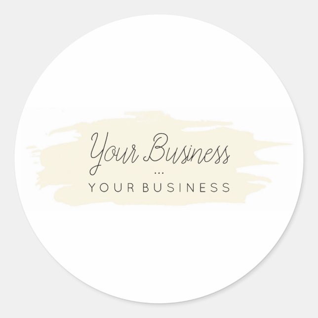 Sticker Rond Logo Personnalisé De Brosse De Base 1 Tan (Devant)