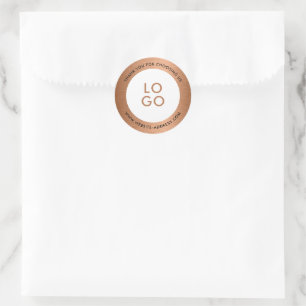 Sticker Rond Logo personnalisé de la texture métallique Brown e