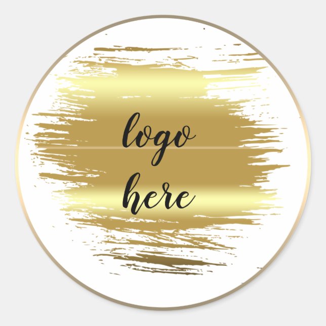 Sticker Rond Logo personnalisé de Parties scintillant à anneaux (Devant)