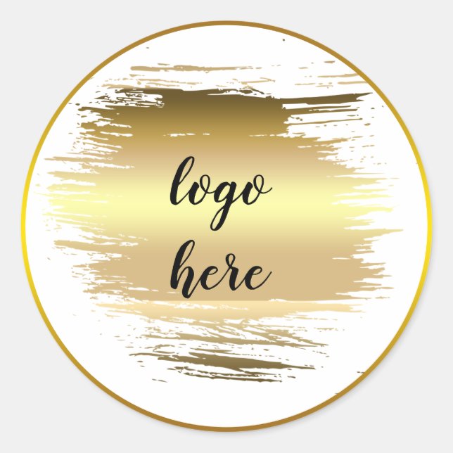 Sticker Rond Logo personnalisé de Parties scintillant à anneaux (Devant)