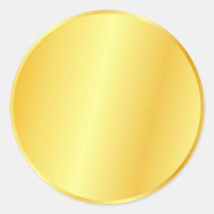 Sticker Rond Logo Personnalisé Du Modèle Vide Or Faux, Grand Te