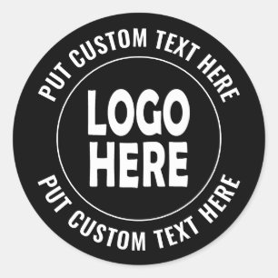 Sticker Rond Logo personnalisé et texte professionnel promotion