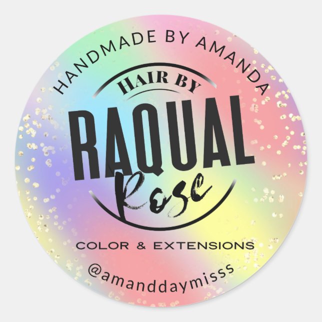 Sticker Rond Logo personnalisé Holographique pour petites entre (Devant)