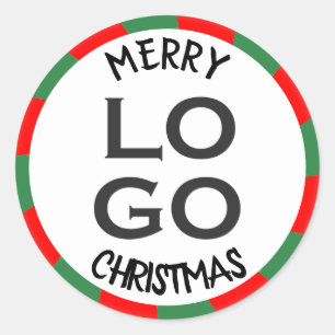 Sticker Rond Logo Personnalisé Joyeux Noël Swirl Candy