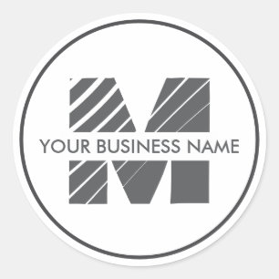 Sticker Rond Logo personnalisé minimaliste noir blanc Affaires