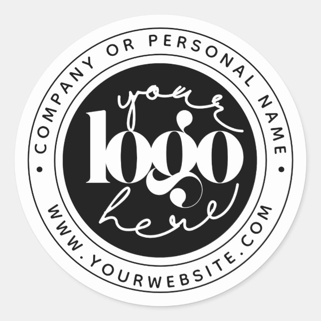 Sticker Rond Logo personnalisé minimaliste professionnel (Devant)