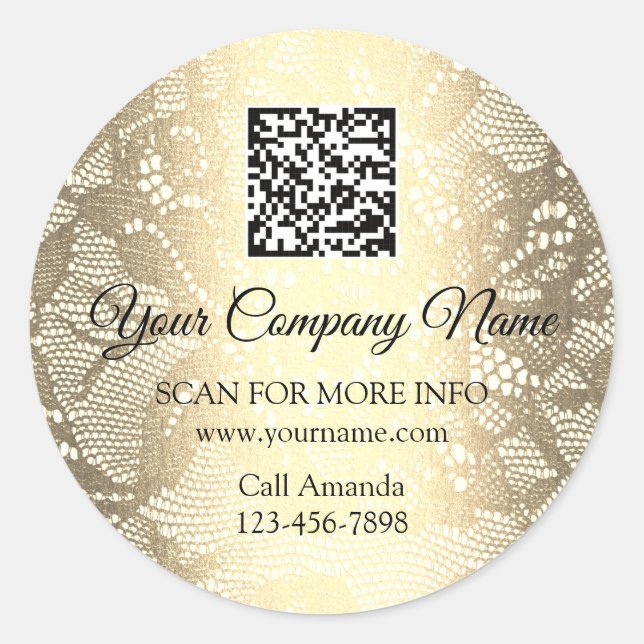 Sticker Rond Logo personnalisé QR Code promotionnel Boutique de (Devant)