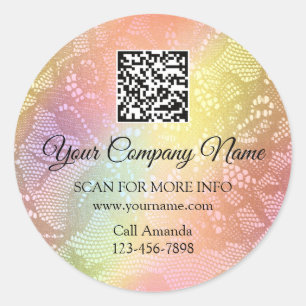 Sticker Rond Logo personnalisé QR Code promotionnel Holographe
