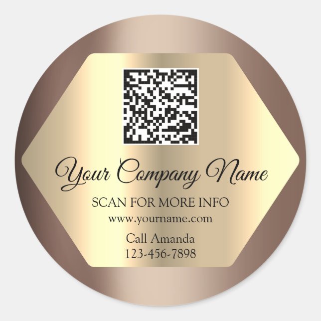 Sticker Rond Logo personnalisé QR Code promotionnel Insertion C (Devant)