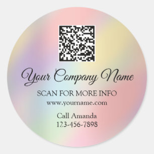 Sticker Rond Logo personnalisé QR Code Rose promotionnel Ombre