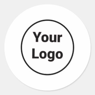 Sticker Rond Logo personnalisé simple et élégant ici société