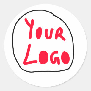 Sticker Rond Logo personnalisé simple et élégant ici société