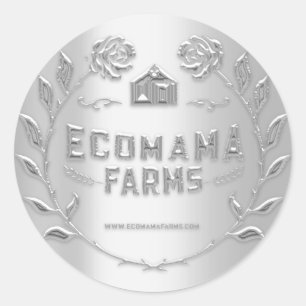 Sticker Rond Logo personnalisé Tester en argent Exemple gris