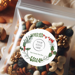 Sticker Rond Logo Petite entreprise Marketing Joyeux vacances