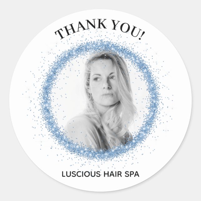 Sticker Rond *~* LOGO PHOTO TÉLÉCHARGER MERCI Enveloppe Étiquet (Devant)