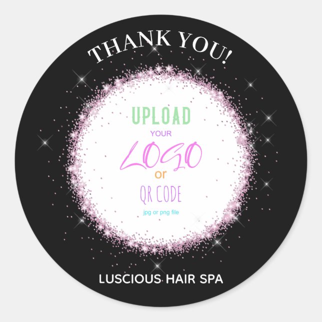 Sticker Rond *~* LOGO PHOTO TÉLÉCHARGER MERCI Enveloppe Étiquet (Devant)