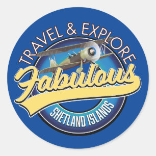 Sticker Rond Logo pour explorer les îles Shetland fabuleuses