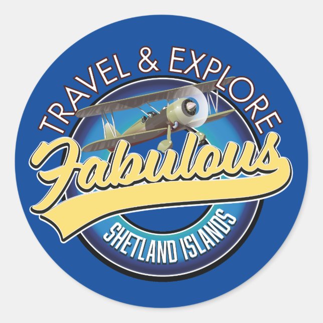 Sticker Rond Logo pour explorer les îles Shetland fabuleuses (Devant)