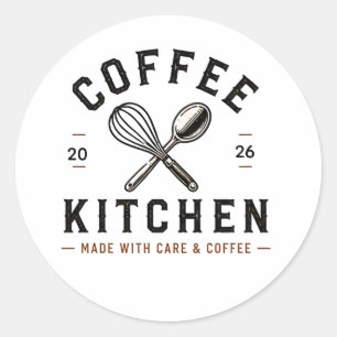 Sticker Rond ☕ Logo pour le personnel de cuisine de café ☕