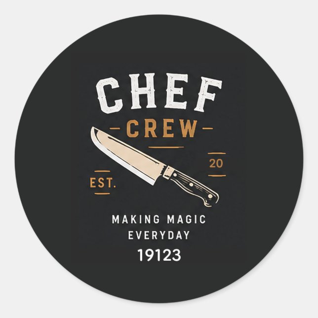 Sticker Rond 🔪 Logo pour l'équipe de cuisine du restaurant 🔪 (Devant)