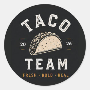 Sticker Rond 🌮 Logo pour l'équipe de Taco Team Mexican Restaur