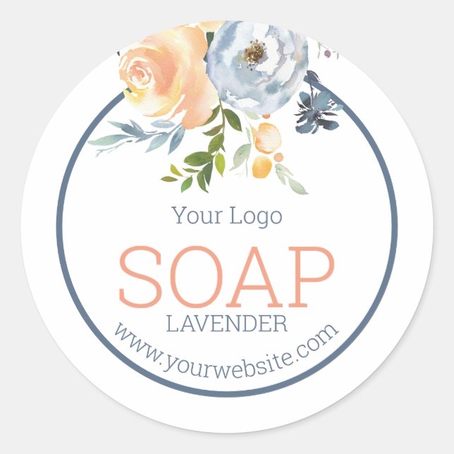 Sticker Rond Logo produit artisanal bleu (Devant)