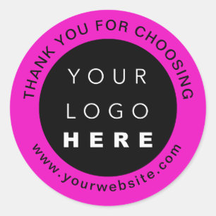 Sticker Rond Logo professionnel Merci promotionnel WWW rose
