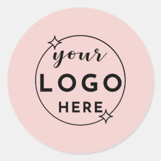 Sticker Rond Logo Professionnel Personnalisé Minimaliste Rose