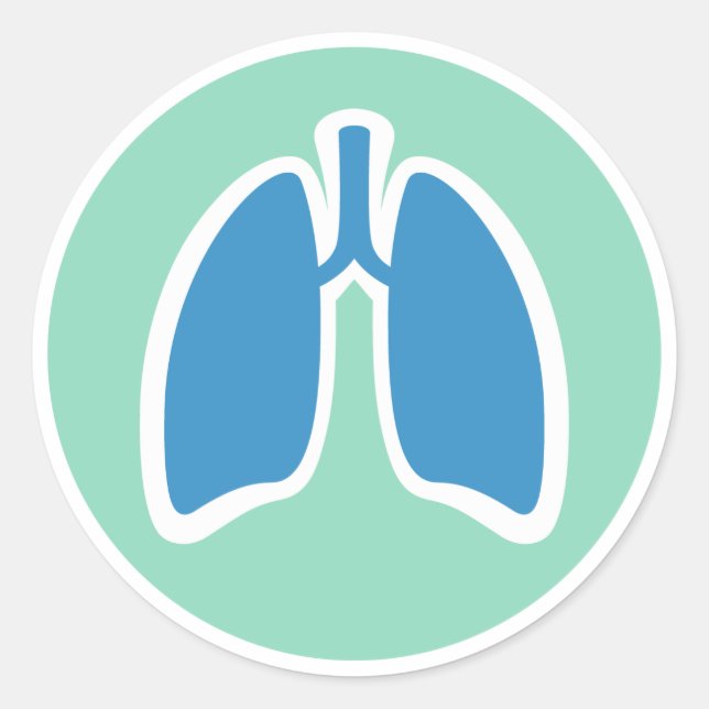 Sticker Rond Logo pulmonaire pulmonologique ou pulmonaire (Devant)