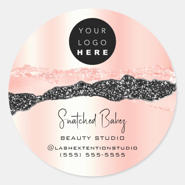 Sticker Rond Logo QR Code en ligne Acheter Parties scintillant  (Devant)