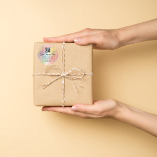 Sticker Rond Logo QR Code promotionnel Boutique Holographe Flor