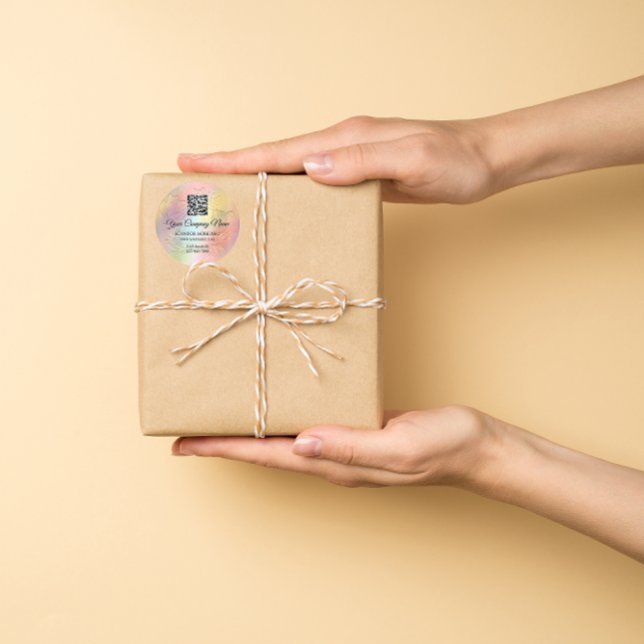 Sticker Rond Logo QR Code promotionnel Boutique Holographe Flor (Créateur téléchargé)