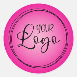 Sticker Rond Logo radial rose chaud à clair