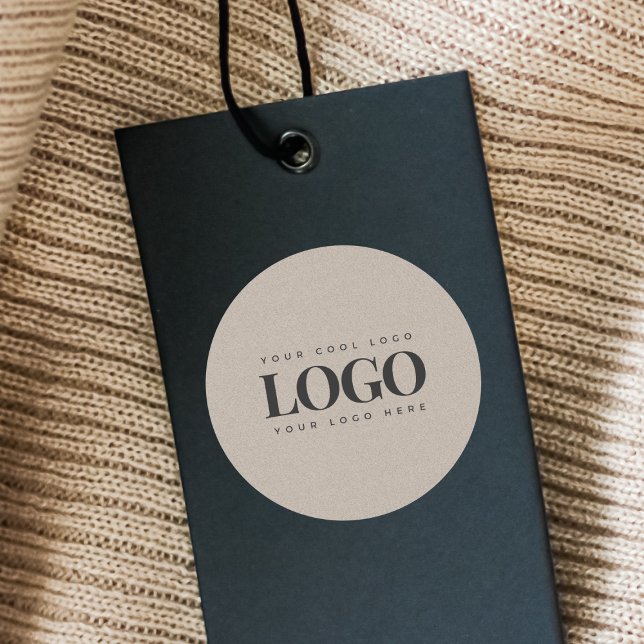 Sticker Rond Logo Rectangle Kraft Gris Terne & Sur Mesure pour  (Créateur téléchargé)