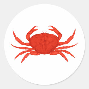 Sticker Rond Logo Red Dungeness Crab