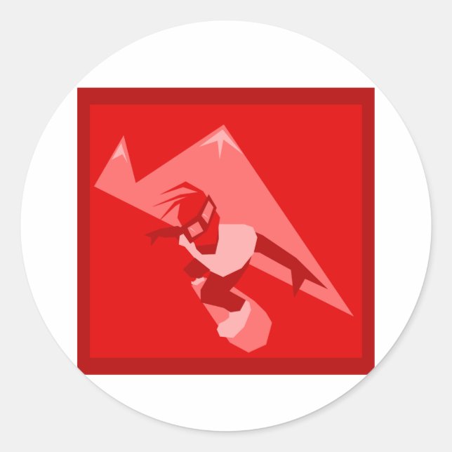 Sticker Rond Logo Red Snowboard (Devant)