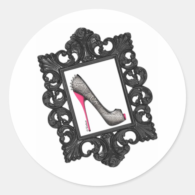Sticker Rond Logo Reptile encadré (Devant)