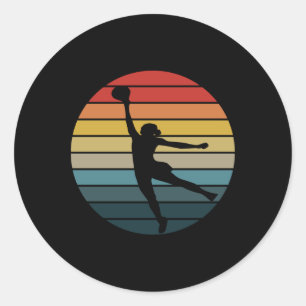 Sticker Rond Logo Retro Vintage de basket-ball Wnba