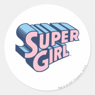 Sticker Rond Logo rose et bleu de Supergirl