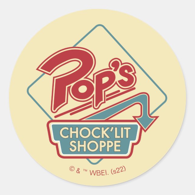 Sticker Rond Logo rouge de la boutique Pop's Chock'Lit (Devant)