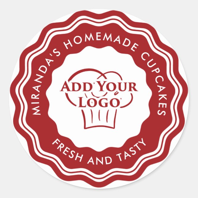 Sticker Rond Logo Rouge moderne boulangerie artisanale (Devant)